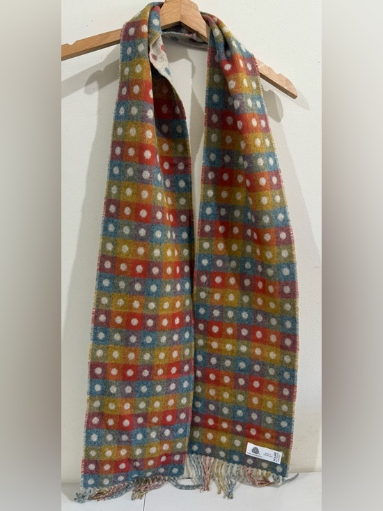 Merino Lambswool Accessories - Merino Lambswool Multicolor Polka Dot Wool Scarf - Cozy Women’s Accessory